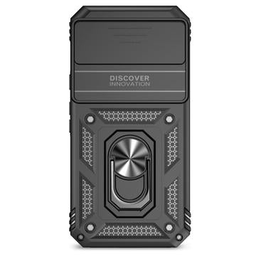 Google Pixel 8a Roterende Ring Hybrid Cover med Kameraskjold - Sort