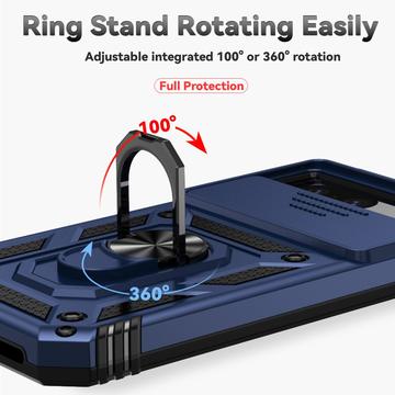 Google Pixel 8a Roterende Ring Hybrid Cover med Kameraskjold - Blå