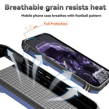 Google Pixel 8a Roterende Ring Hybrid Cover med Kameraskjold - Blå