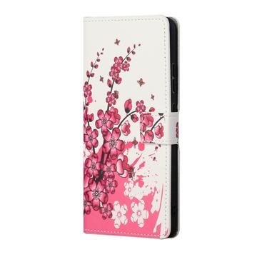 Google Pixel 8a Style Series Pung Taske - Pink Blomster