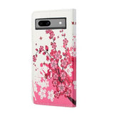 Google Pixel 8a Style Series Pung Taske - Pink Blomster