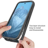 Google Pixel 9 360 Beskyttelse Cover - Rød / Klar