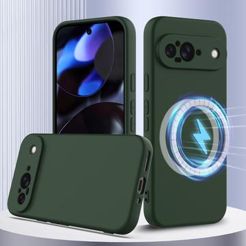 Google Pixel 9 Liquid Silikone Cover - MagSafe Kompatibel - Mørkegrøn