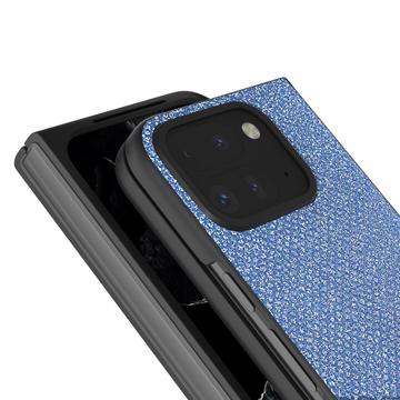 Google Pixel 9 Pro Fold Rhinestone Tekstur Hybrid Cover - Blå