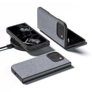 Google Pixel 9 Pro Fold Rhinestone Tekstur Hybrid Cover - Grå