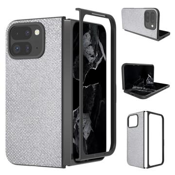 Google Pixel 9 Pro Fold Rhinestone Tekstur Hybrid Cover - Sølv