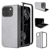 Google Pixel 9 Pro Fold Rhinestone Tekstur Hybrid Cover - Sølv