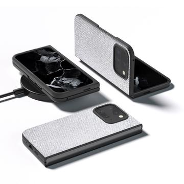 Google Pixel 9 Pro Fold Rhinestone Tekstur Hybrid Cover - Sølv