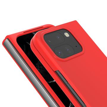 Google Pixel 9 Pro Fold Gummibelagt Plastik Cover - Rød