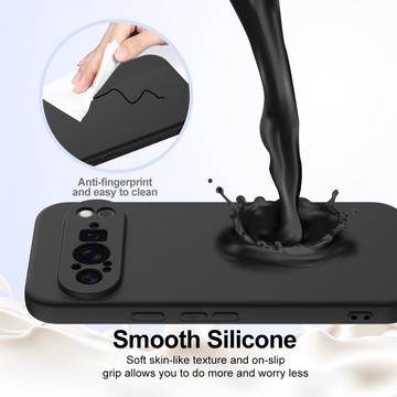 Google Pixel 9 Pro Liquid Silikone Cover - MagSafe Kompatibel - Sort