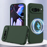 Google Pixel 9 Pro Liquid Silikone Cover - MagSafe Kompatibel - Mørkegrøn