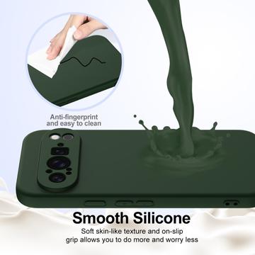 Google Pixel 9 Pro Liquid Silikone Cover - MagSafe Kompatibel - Mørkegrøn