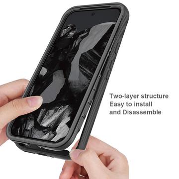 Google Pixel 9 Pro XL 360 Beskyttelse Cover - Rød / Klar