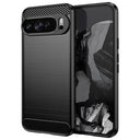 Google Pixel 9 Pro XL Børstet TPU Cover - Karbonfiber - Sort