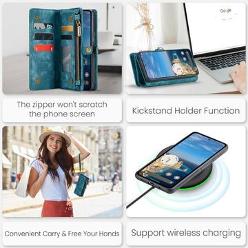 Google Pixel 9 Pro XL Caseme 008 2-i-1 Multifunktionel Pung - Blå