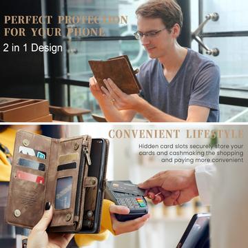 Google Pixel 9 Pro XL Caseme 008 2-i-1 Multifunktionel Pung - Brun