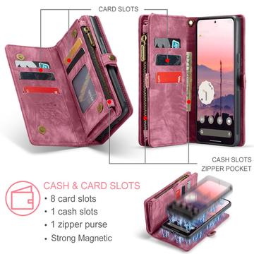 Google Pixel 9 Pro XL Caseme 008 2-i-1 Multifunktionel Pung - Rød