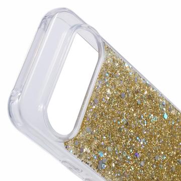 Google Pixel 9 Pro XL Glitter Flakes TPU Cover - Guld