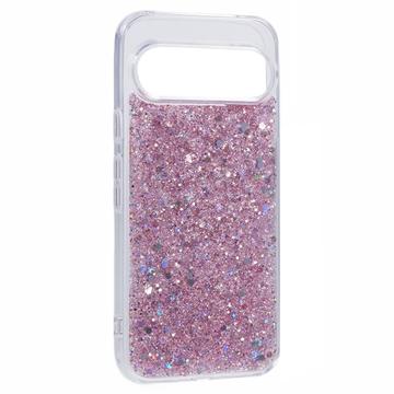 Google Pixel 9 Pro XL Glitter Flakes TPU Cover - Pink