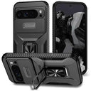 Google Pixel 9 Pro XL Roterende Ring Hybrid Cover med Kameraskjold - Sort