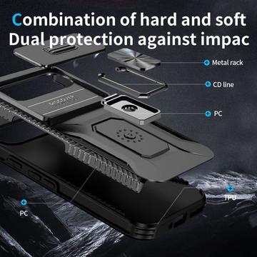 Google Pixel 9/9 Pro Roterende Ring Hybrid Cover med Kameraskjold - Sort