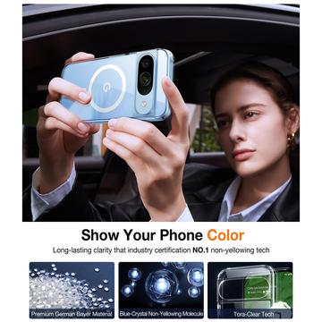 Google Pixel 9/9 Pro Torras X-Shock MagSafe TPU Cover - Gennemsigtig