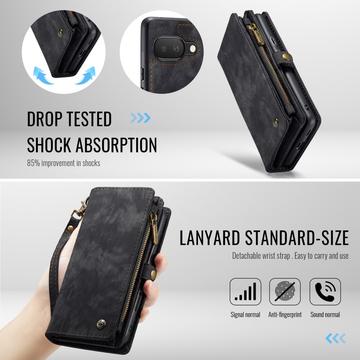 Google Pixel 9a Caseme 008 2-i-1 Multifunktionel Pung - Sort