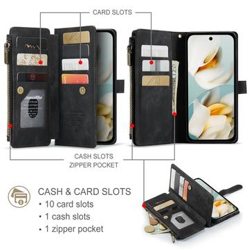 Google Pixel 9a Caseme C30 Multifunktionel Pung - Sort