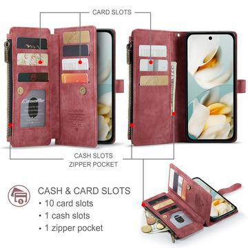 Google Pixel 9a Caseme C30 Multifunktionel Pung - Rød
