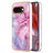 Google Pixel 9a Marmormønster Galvaniseret IMD TPU Cover - Blå / Pink