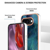 Google Pixel 9a Marmormønster Galvaniseret IMD TPU Cover - Grøn