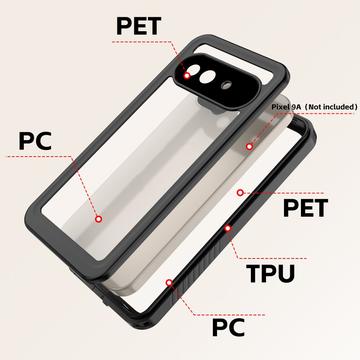 Google Pixel 9a Redpepper FS IP68 Vandtæt Cover - Sort