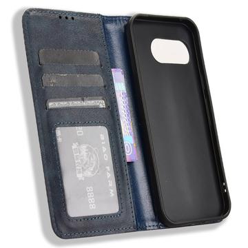 Google Pixel 9a Retro Pung Taske med Magnetisk Lukning - Blå