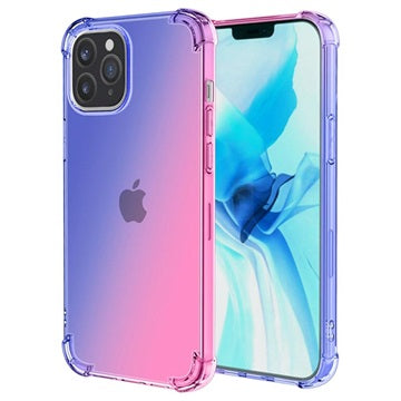 Gradient Stødtæt iPhone 14 Pro Max TPU Cover - Blå / Pink