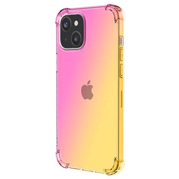 Gradient Stødtæt iPhone 14 TPU Cover - Pink / Guld