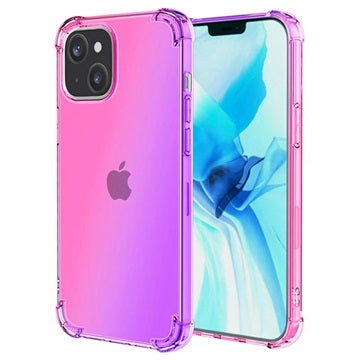 Gradient Stødtæt iPhone 14 TPU Cover - Pink / Lilla