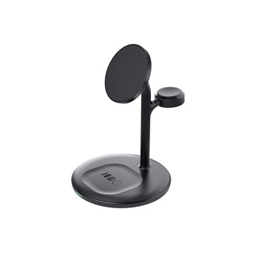 Green Cell MagScape 3-i-1 MagSafe Trådløs ladestander - iPhone, Apple Watch, AirPods - Sort