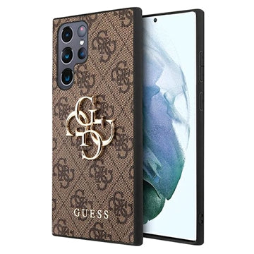 Guess 4G Big Metal Logo Samsung Galaxy S23 Ultra 5G Hybrid Cover - Brun