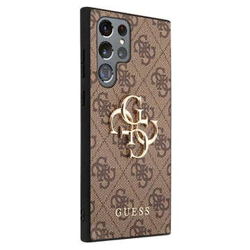 Guess 4G Big Metal Logo Samsung Galaxy S23 Ultra 5G Hybrid Cover - Brun