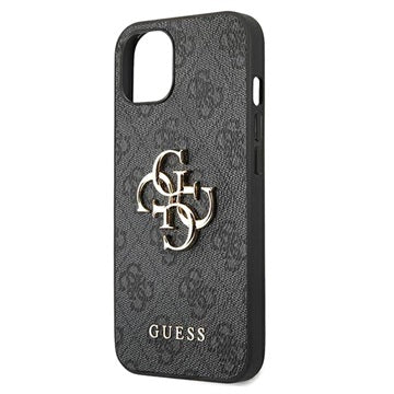 Guess 4G Big Metal Logo iPhone 13 Hybrid Cover - Sort