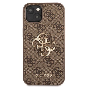 Guess 4G Big Metal Logo iPhone 13 Hybrid Cover - Brun