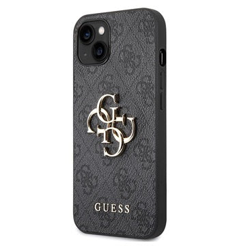 Guess 4G Big Metal Logo iPhone 14 Hybrid Cover - Sort