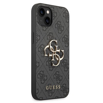 Guess 4G Big Metal Logo iPhone 14 Hybrid Cover - Sort