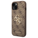 Guess 4G Big Metal Logo iPhone 14 Hybrid Cover - Brun