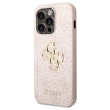 Guess 4G Big Metal Logo iPhone 14 Pro Max Hybrid Cover - Pink