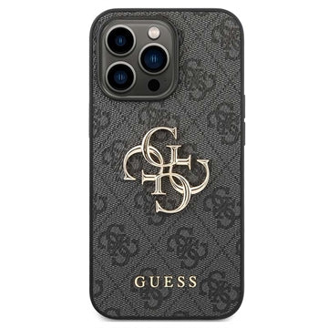 Guess 4G Big Metal Logo iPhone 14 Pro Hybrid Cover - Grå