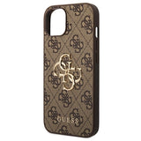 iPhone 15 Guess 4G Big Metal Logo Hybrid Cover - Brun