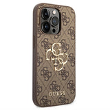 iPhone 15 Pro Max Guess 4G Big Metal Logo Hybrid Cover - Brun