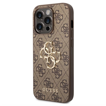 iPhone 15 Pro Max Guess 4G Big Metal Logo Hybrid Cover - Brun