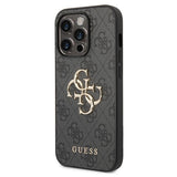 iPhone 15 Pro Max Guess 4G Big Metal Logo Hybrid Cover - Grå